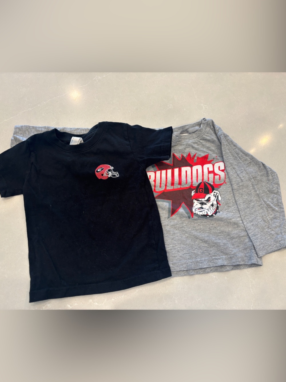 Georgia Bulldogs - UGA - Graphic Tee + Black Helmet Patch Tee - Kids size 2+3T